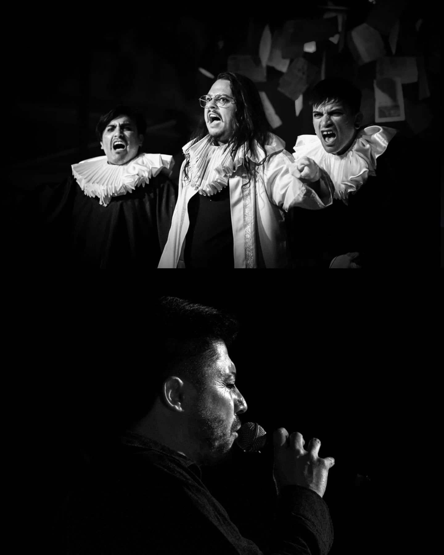 Teatro B/N, cuellos isabelinos